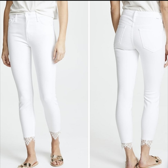 MOTHER High Waisted Looker Dagger Ankle Fray jeans in Glass Slipper size 29 - Picture 1 of 13